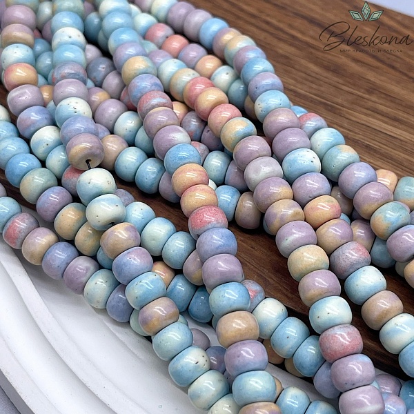 Радужный Агат рондели микс 6*8 мм (имитация)