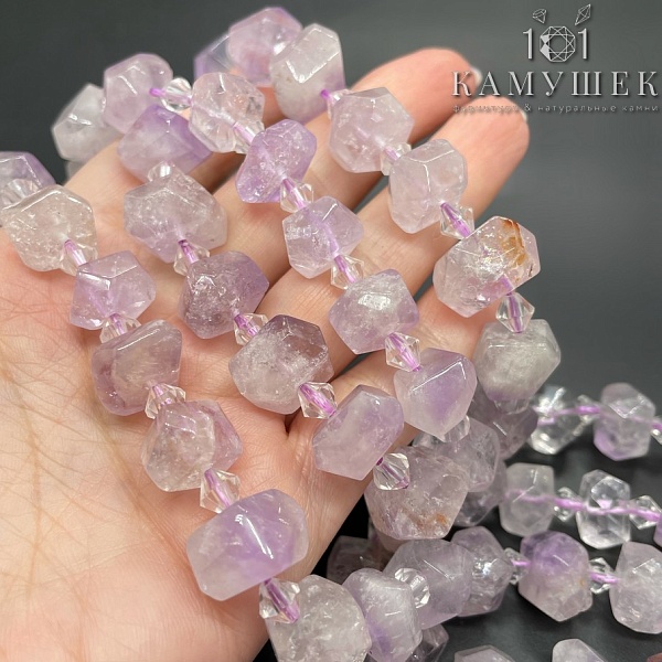 Аметист лавандовый фриформ огранка (14-16)*9мм