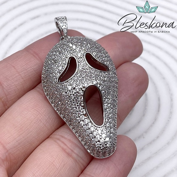 49*26,6 мм Цвет серебро, Подвеска маска Крик 