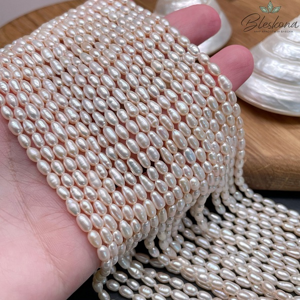Жемчуг рис белый №3 3,3-3,8 мм