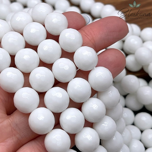Агат Белый (огранка, имитация) 12 мм