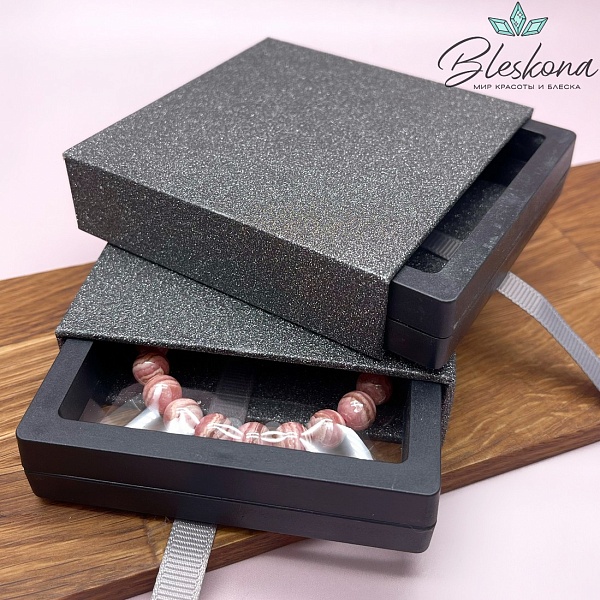 Прозрачный выдвижной дисплей для украшений серый блестки 9,5 см