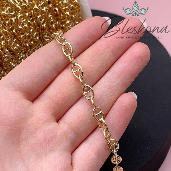 Цепь №133-2-1 цвет золото 8,5*6 мм 