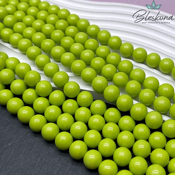 Жемчуг Майорка цвет светло-зеленый 12 мм
