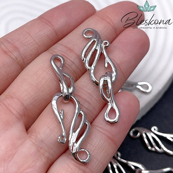 40*12,6 мм Цвет серебро, Замок крючок