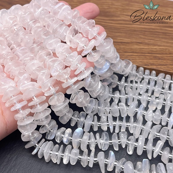 Лунный камень диски фриформ 9-13 мм 