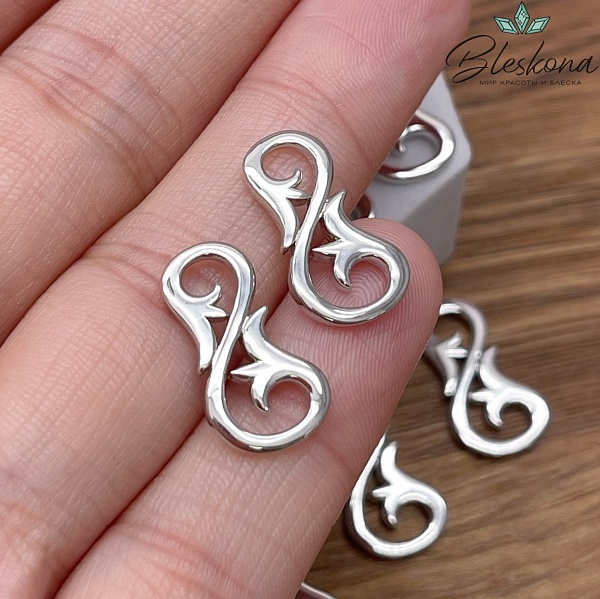 18*10 мм Цвет серебро, Коннектор Этно №14