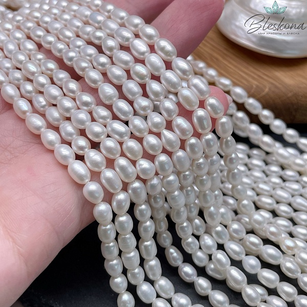 Жемчуг рис белый 4,8-5 мм 