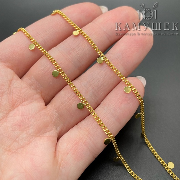 Цепь №29-1 цвет золото 2*2,5 мм круг Люкс