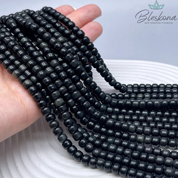 Обсидиан радужный рондель 6*4,5 мм