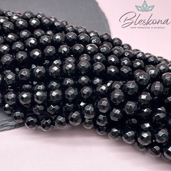 Агат черный огранка 10 мм 