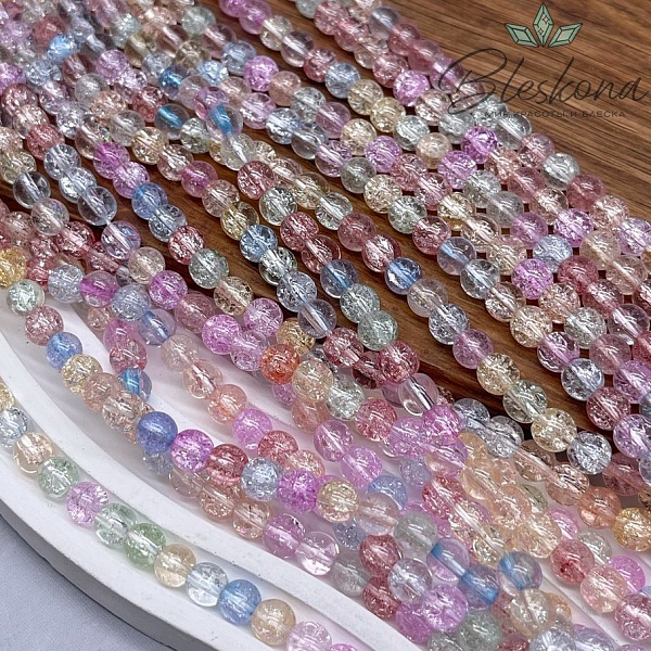 Кварц снежный микс №1 (имитация) 6 мм