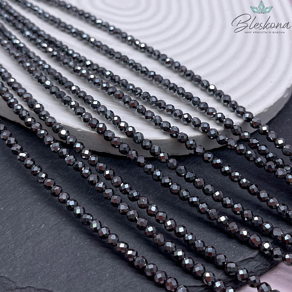 4 мм Гематин имитация, алмазная огранка