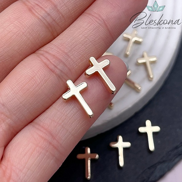 13*8,5 мм Цвет золото, Подвеска Крест