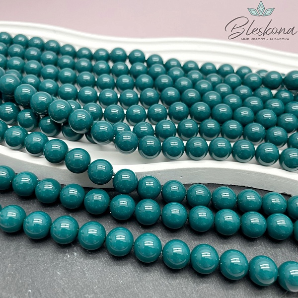 Жемчуг Майорка цвет темно- бирюзовый 10 мм