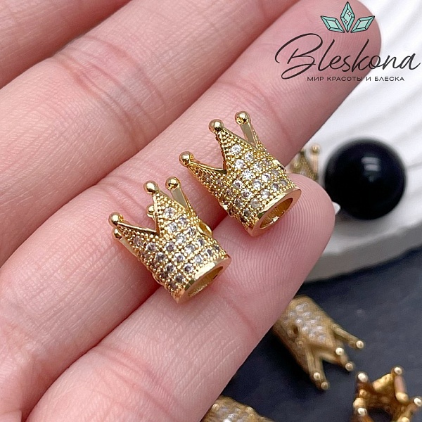 Бусина Корона, цвет золото 12,5*8мм