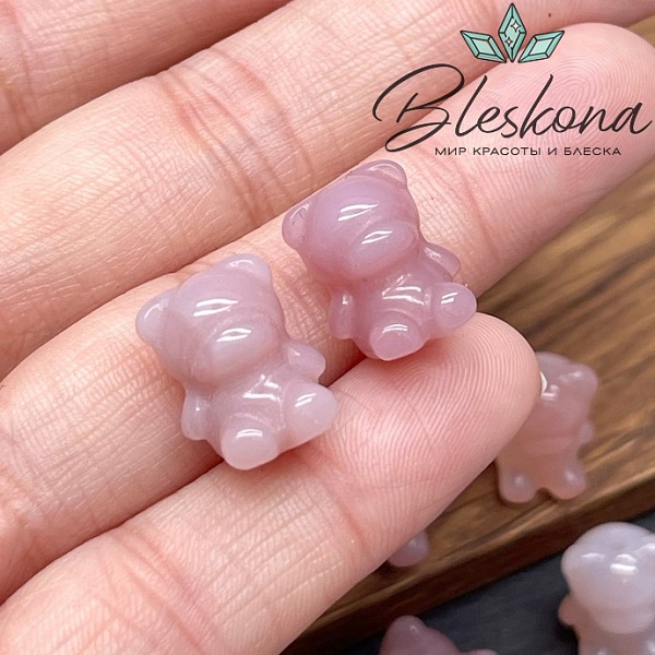 14*10 мм Резная бусина Мишка Агат