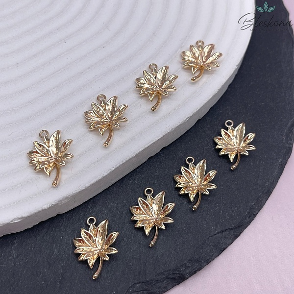 18,5*14 мм, Цвет золото, Подвеска Лист