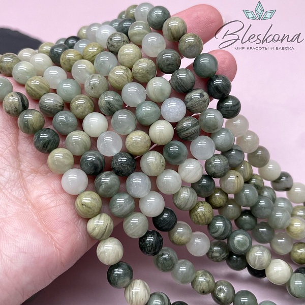 Кварц Рутиловый зеленый 8 мм