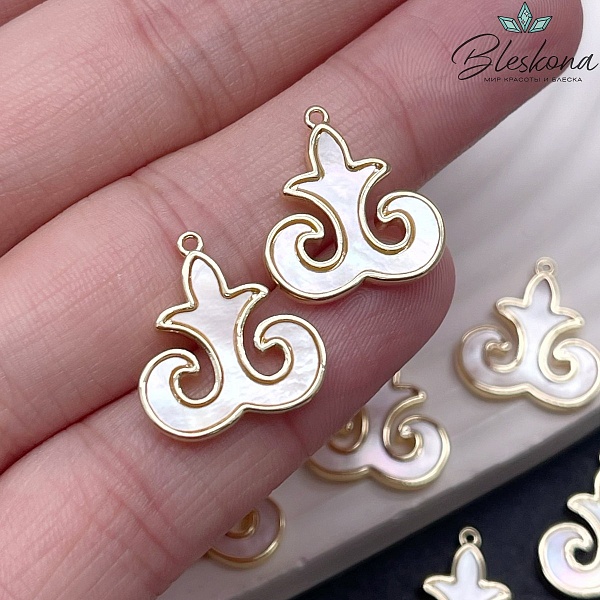 17*16 мм Цвет золото, Подвеска перламутр Этно №11 