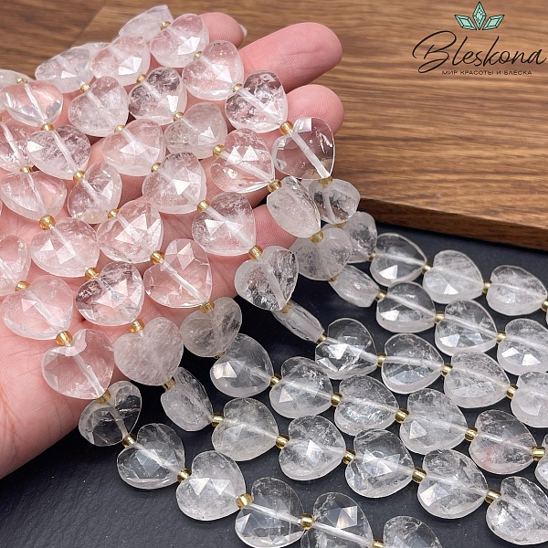Горный хрусталь сердце огранка 14 мм