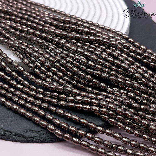 5*4 мм Гематин имитация, Рис коричневый №1 (шоколадный)