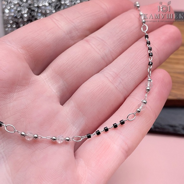 Цепь №211 цвет серебро 3 мм