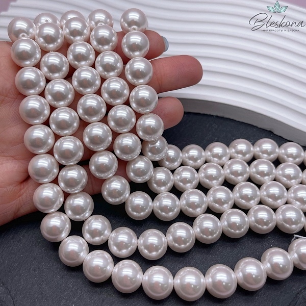 Жемчуг Майорка, цвет пудровый 12 мм 