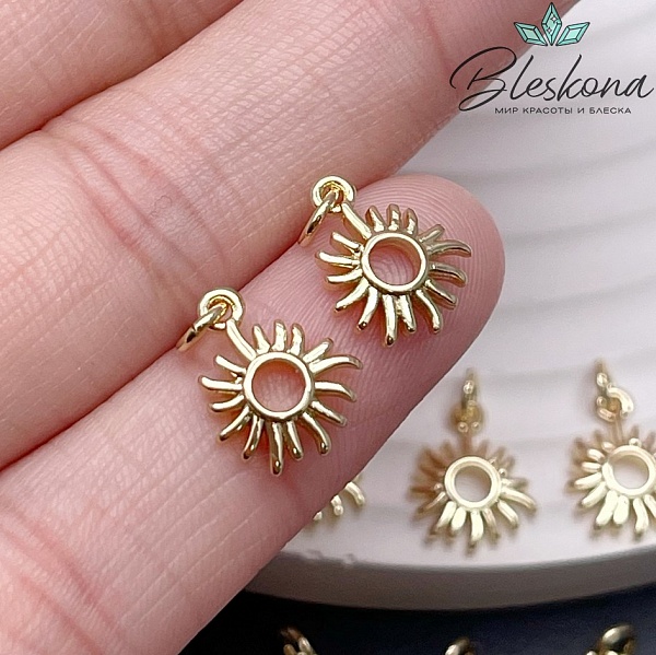 11,5*9,6 мм Цвет золото, Подвеска Солнце лучи