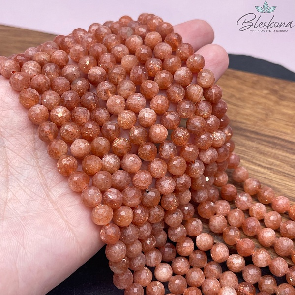 Солнечный камень алмазная огранка 7,5 мм