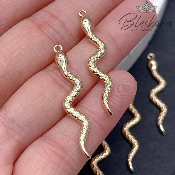 36,7*8 мм Цвет золото, Подвеска змея
