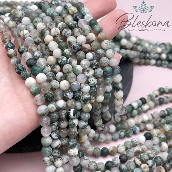 Агат древесный матовый 6 мм