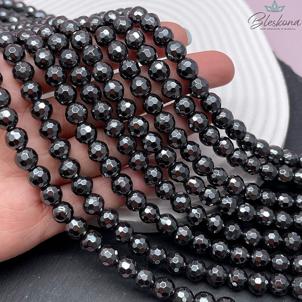 8мм Гематин имитация, огранка круглая