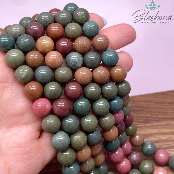 Агат микс №2 (тонированный) 10 мм 