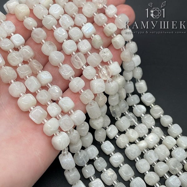 Лунный камень фриформ куб 6-6,5мм