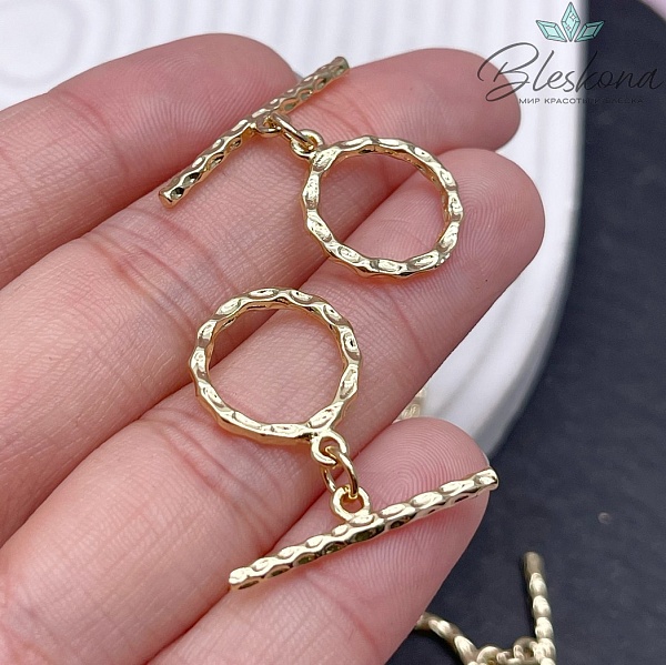 14,9*1,7 мм Цвет золото, Замок Тогл Круг мятый