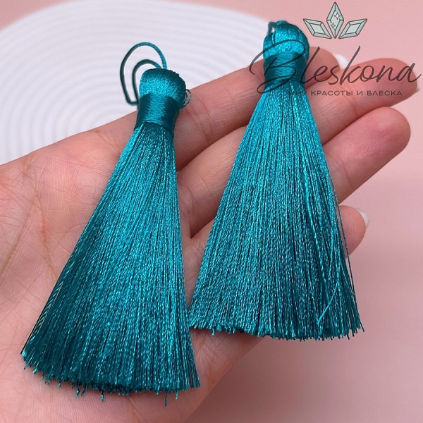 Кисть вискозный шелк Морская волна 8*1 см