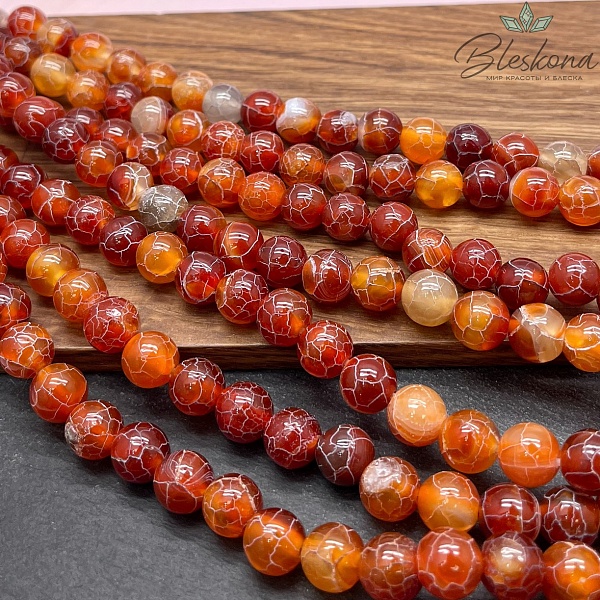 Агат Кракле светло-коричневый 10 мм