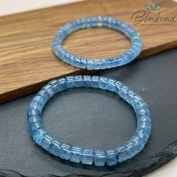 Аквамарин рондель 8 мм сет 18 см