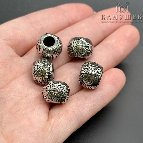 Бусина разделитель, цвет серебро 10*13мм