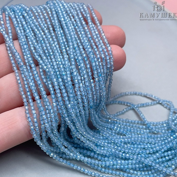 Топаз голубой (тонированный) микроогранка 2 мм