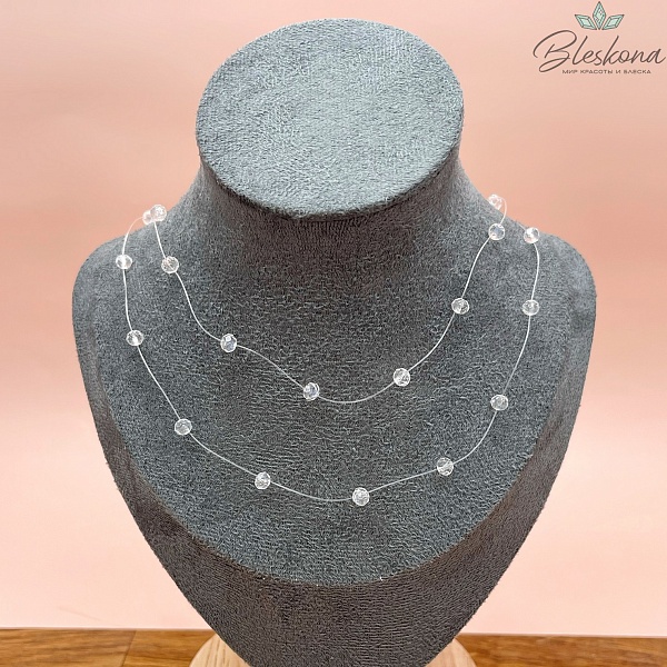 Основа для колье 1 м на леске с чешским стеклом