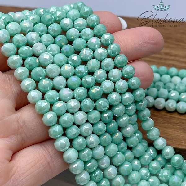 Стекло Lux мятное огранка острая 6 мм