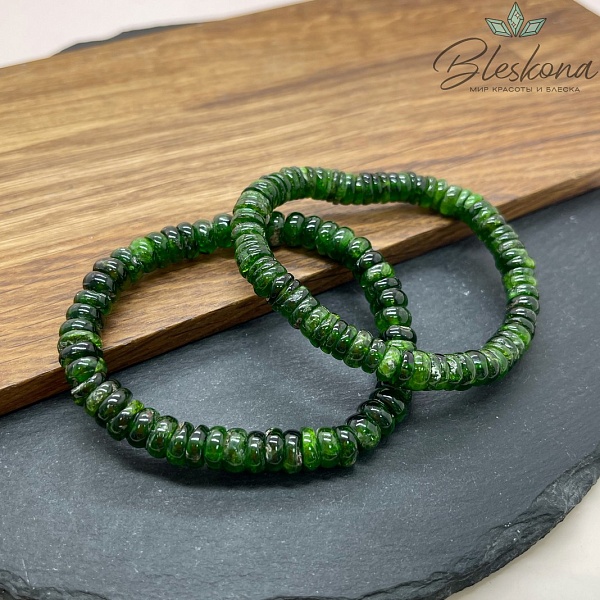 Диопсид рондель 7,5 мм сет 18 см