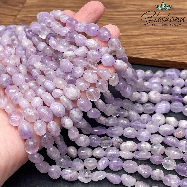 Аметист лавандовый галтовка №1 8-10 мм