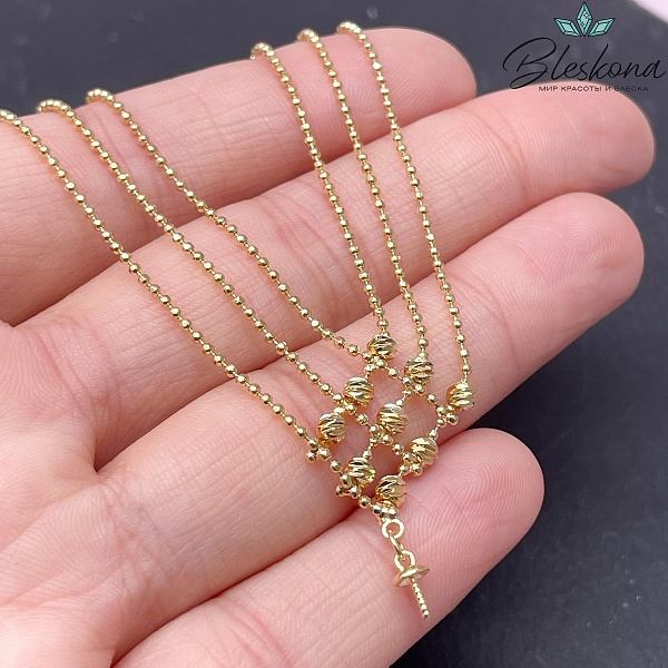 38см, Цвет золото, Основа для колье  под вклейку