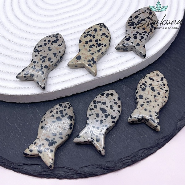 39*20 мм Подвеска рыбка Яшма далматиновая