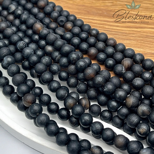 Агат черный в термической обработке 8 мм