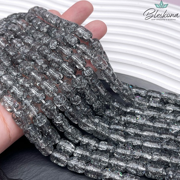 Кварц снежный серый бочата 11*8 мм