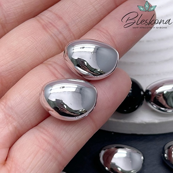 17,5*13 мм Цвет серебро, Бусина фриформ